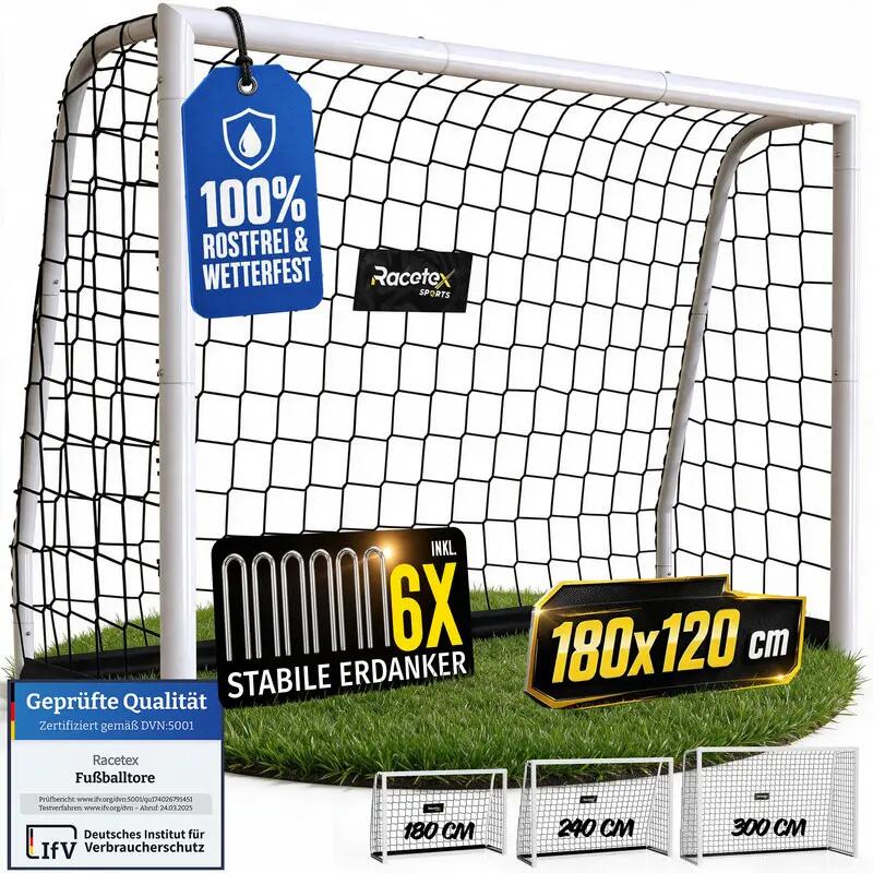 Fußball - stahltor - pulverbeschichtet - racetex goal - silber 1/7