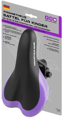 Sella bici bambino 10/12/14/16 pollici Premium Ø222 mm Viola