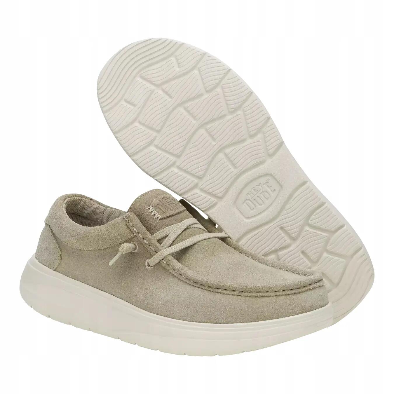 HeyDude Męskie Buty Mokasyny Wsuwane Zamszowe Wally Comf Suede 41 3/4