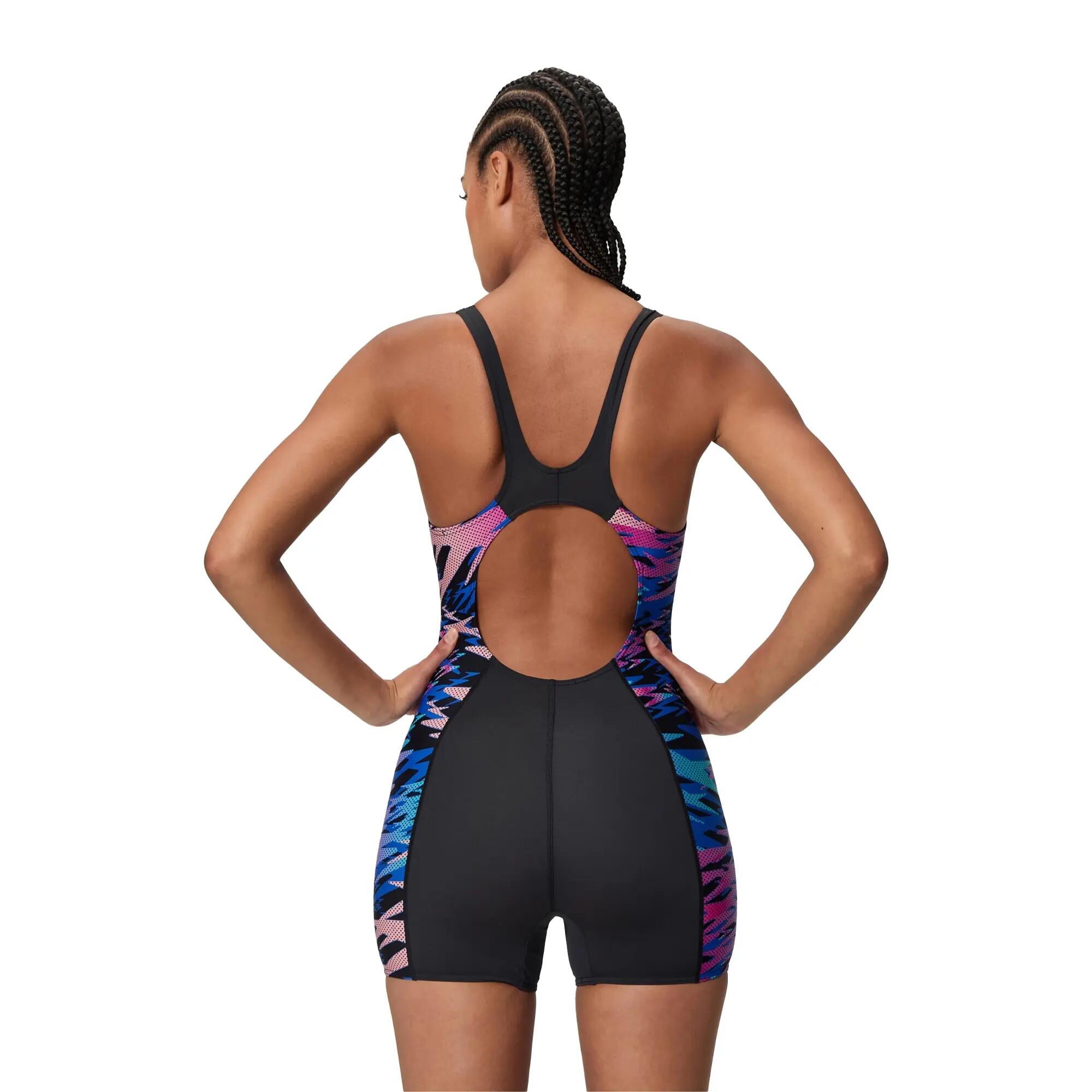 Maillot De Bain Shorty Dos Nageur Motif/style Épissage HYPERBOOM Femme (Noir / 4/6