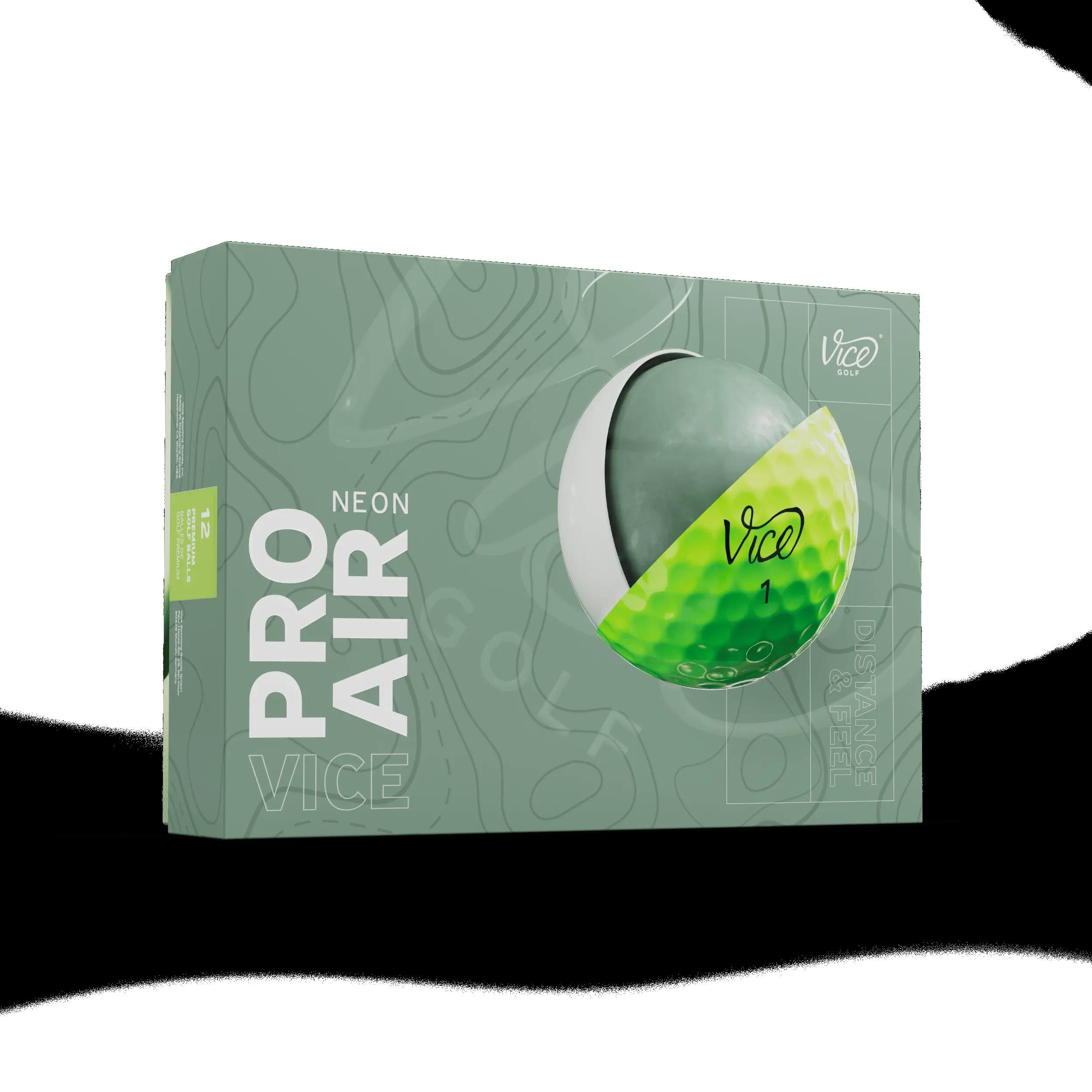 Vice Pro Air 12x Bolas de Golfe Lima Neon 5/6