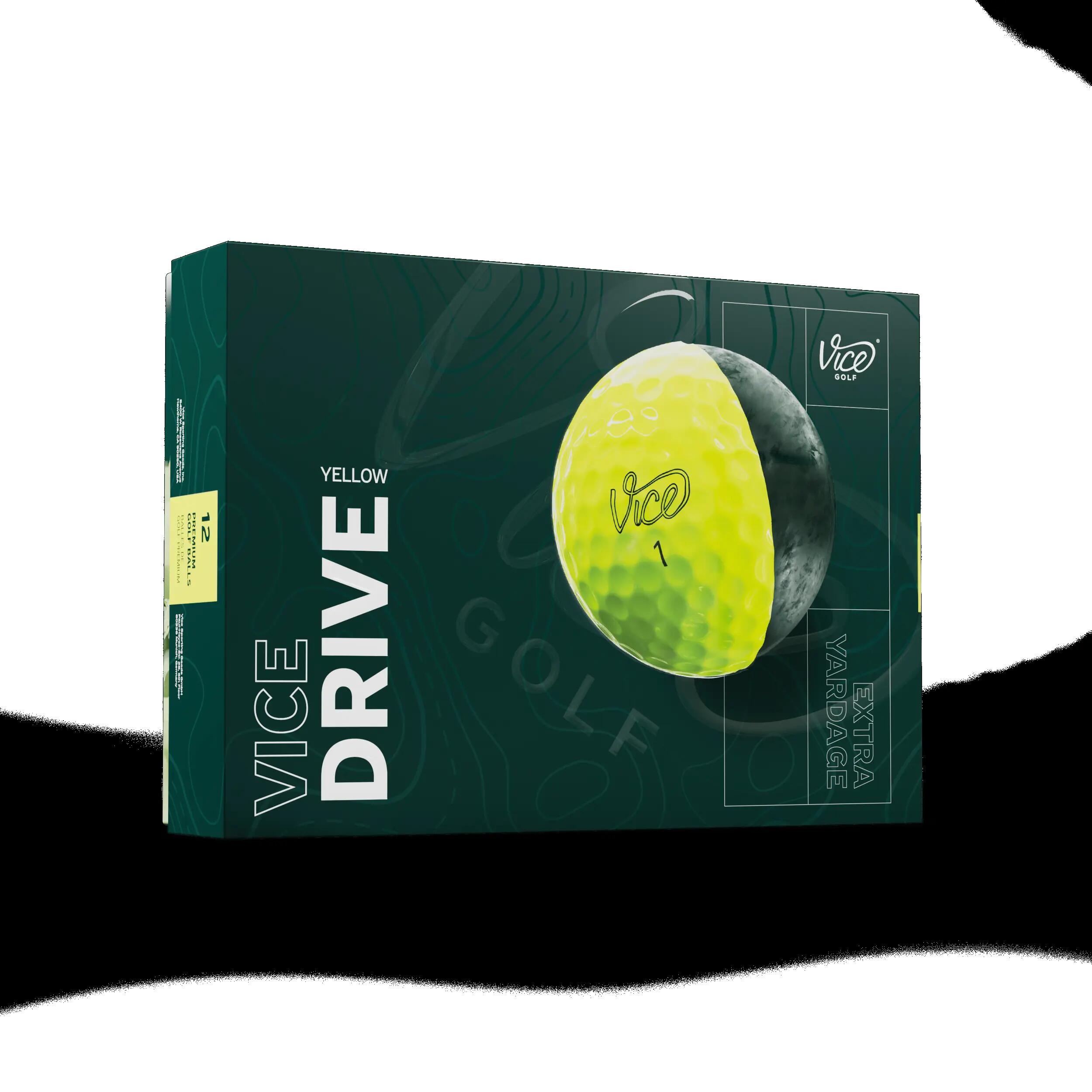 Vice Drive 12x Bolas de Golfe Amarelo 4/7