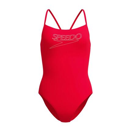 Maillot De Bain 1 Pièce À Bretelles Fines Motif/style Logo Femme (Bleu Marine)