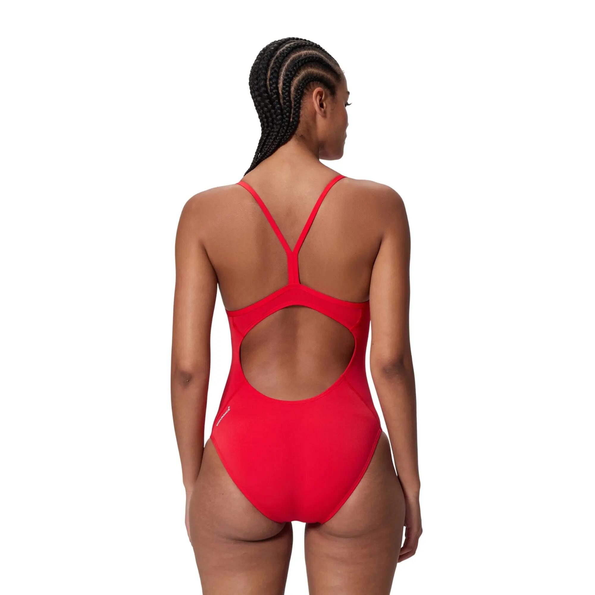 Costume Da Bagno Intero Logo Resistenza+ Bretellina Donna Speedo Rosso 4/5