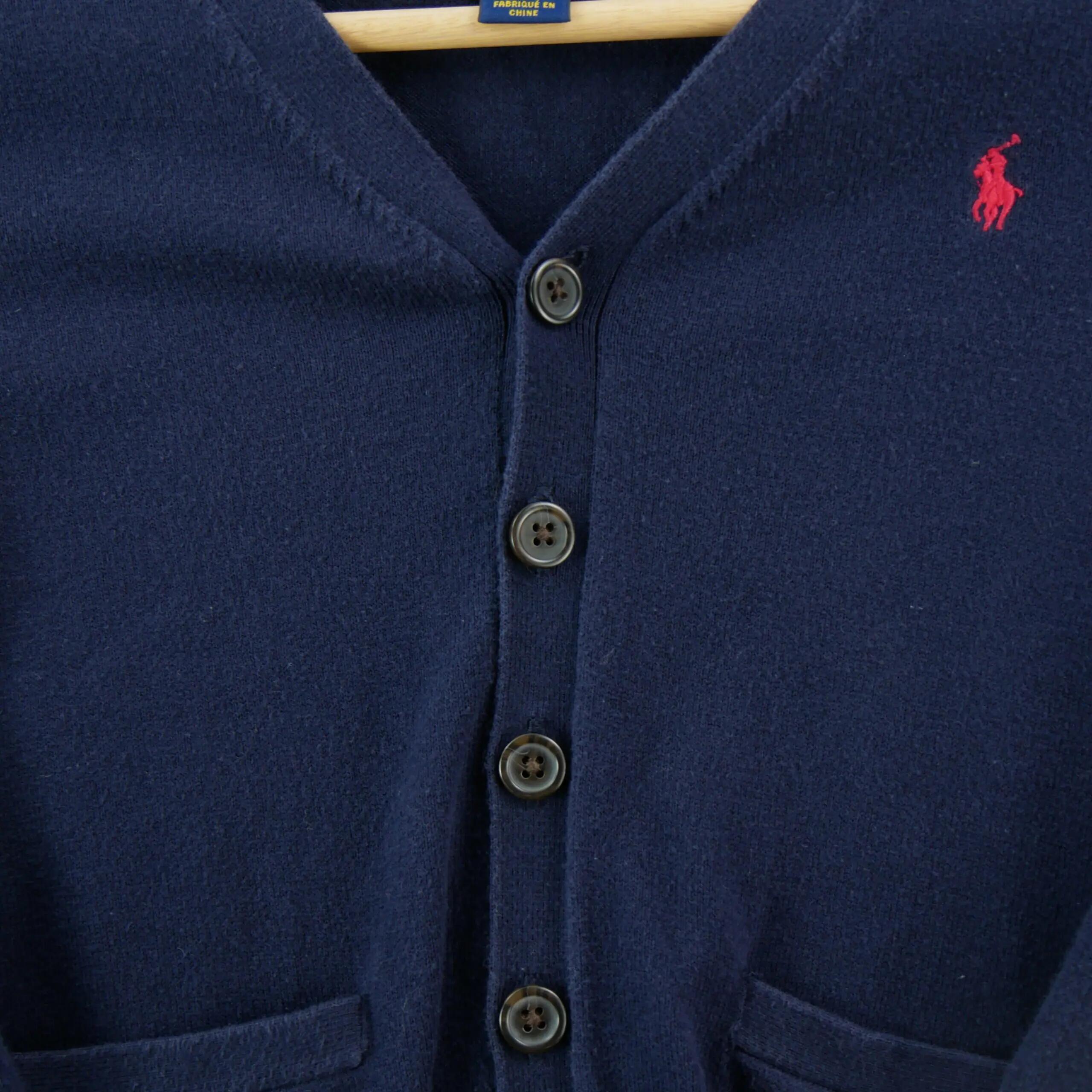 Refurbished - Mädchen Strickjacken Cardigan Polo Pony Dunkelblau - Wie neu 3/6