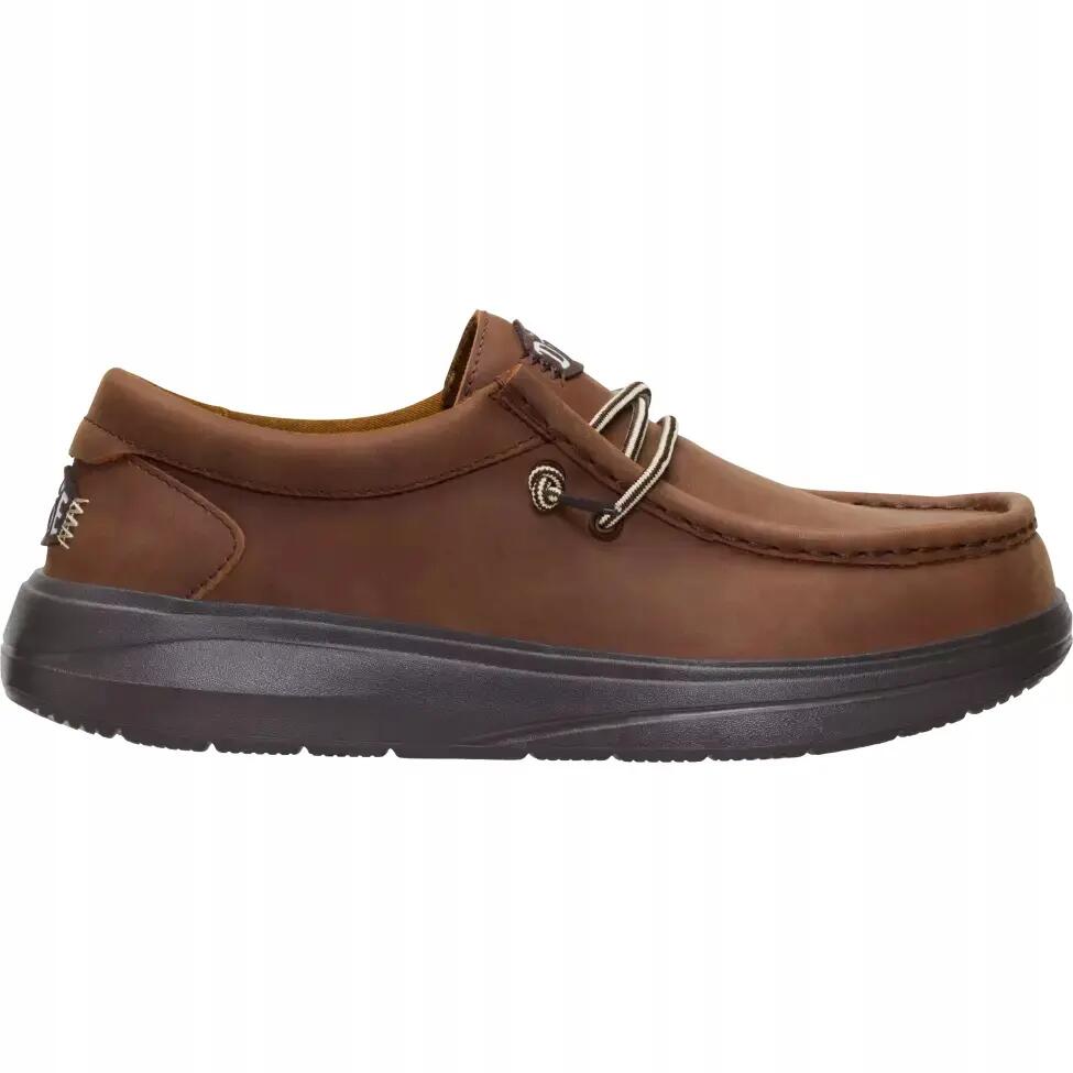 HeyDude Męskie Buty Mokasyny Wsuwane Zamszowe Wally Comf Grain Leather 45 2/4
