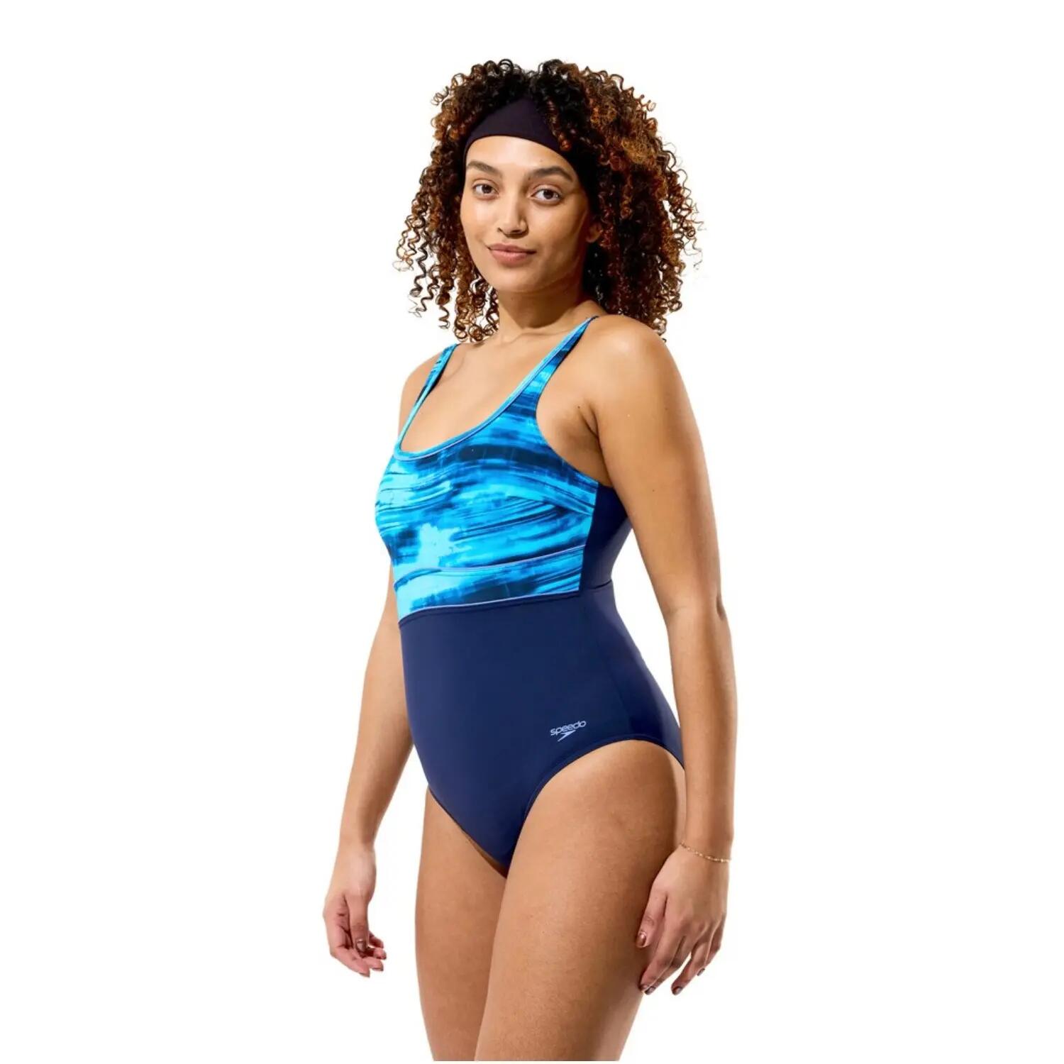 Costume intero Speedo Print Contour Eclipse Blu navy/Lavanda 2/5