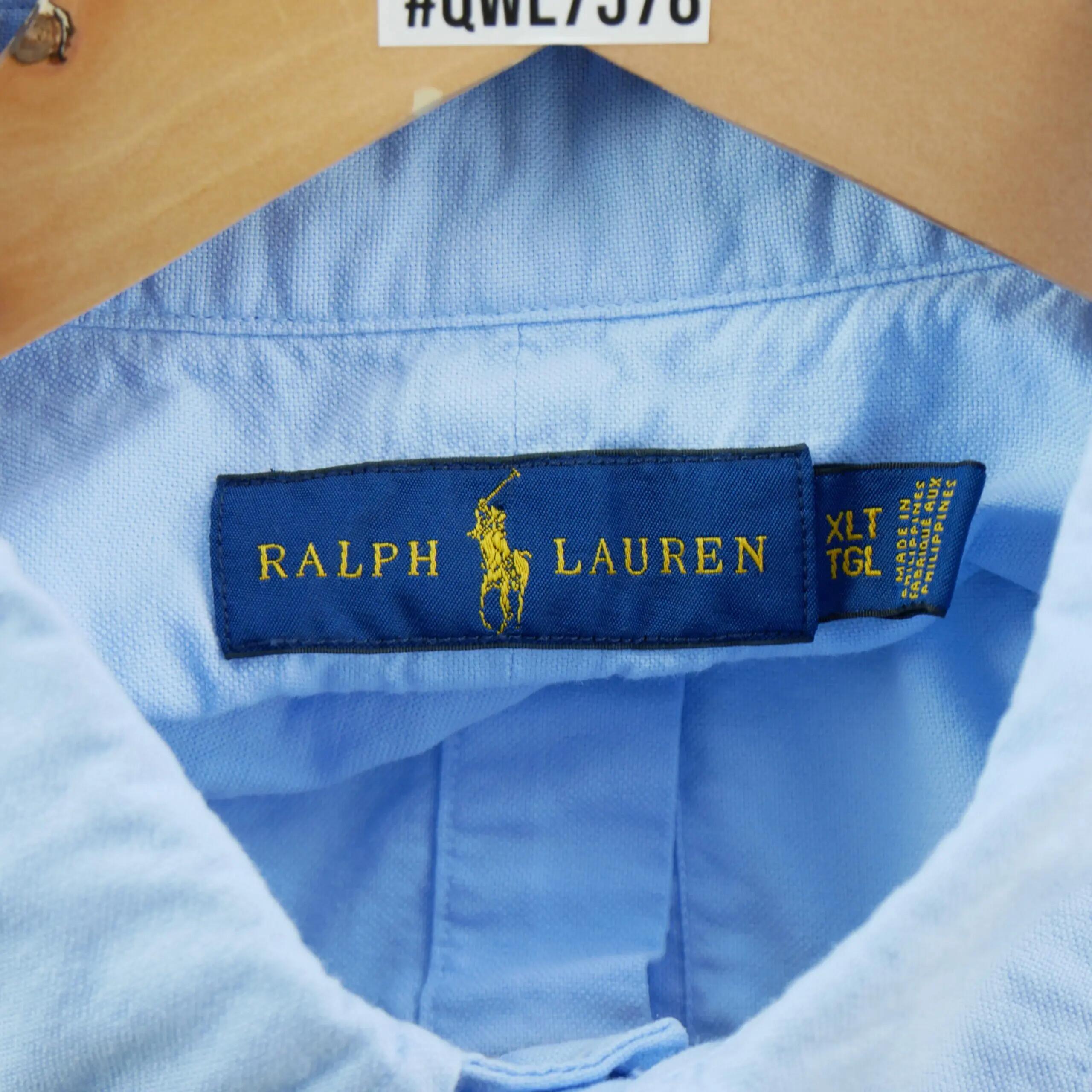 Refurbished - Klassische Herrenhemd uni Oxford Blau - Wie neu 4/6