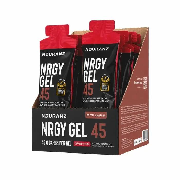 Nrgy Gel 45 Coffee-Amarena Koffein Kohlenhydrate Laufen Rad Nduranz 16 x 75 g 10/10