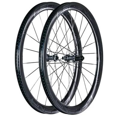 Coppia di ruote bici da strada carbonio 45 mm PRO5 CSR disco raggi in carbonio