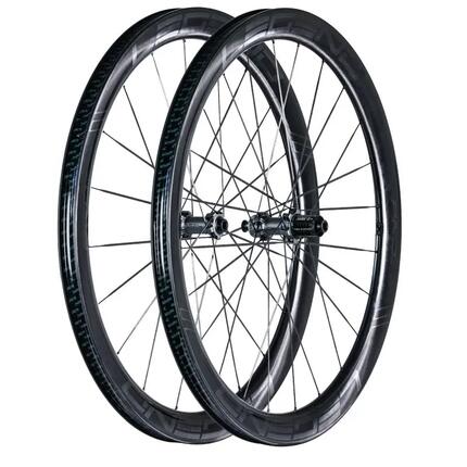 Paire de roues vélo route carbone 45 mm PRO5 CSR disque rayons carbone