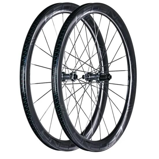 Coppia di ruote bici da strada carbonio 45 mm PRO5 CSR disco raggi in carbonio