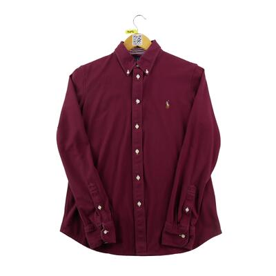 Tweedehands - klassieke blouse dames effen knit oxford - goede staat
