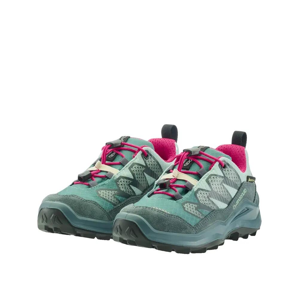 Wanderschuhe Lowa Maddox Pro Low GTX Junior Pétrole/Rose 1/2