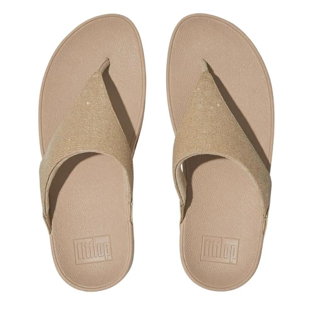 Ergonomica SLIPPER DAMEN Fitflop Lulu Shimmerlux Toe-post BEIGE 5/7