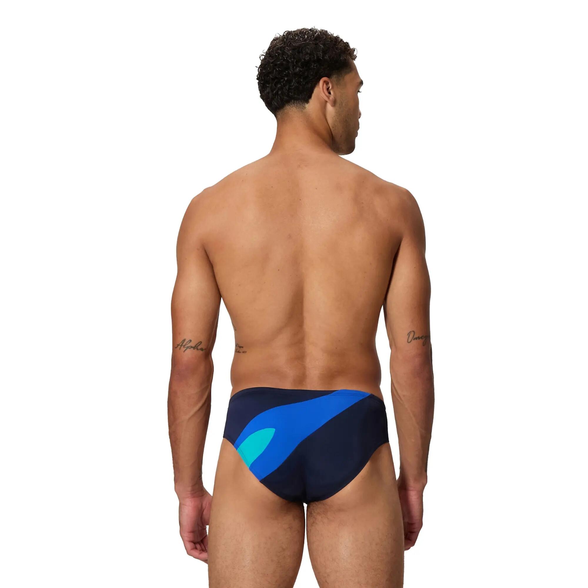 Slip De Bain Motif/style Imprimé À L'arrière HYPERBOOM Homme (Bleu Marine) 4/5