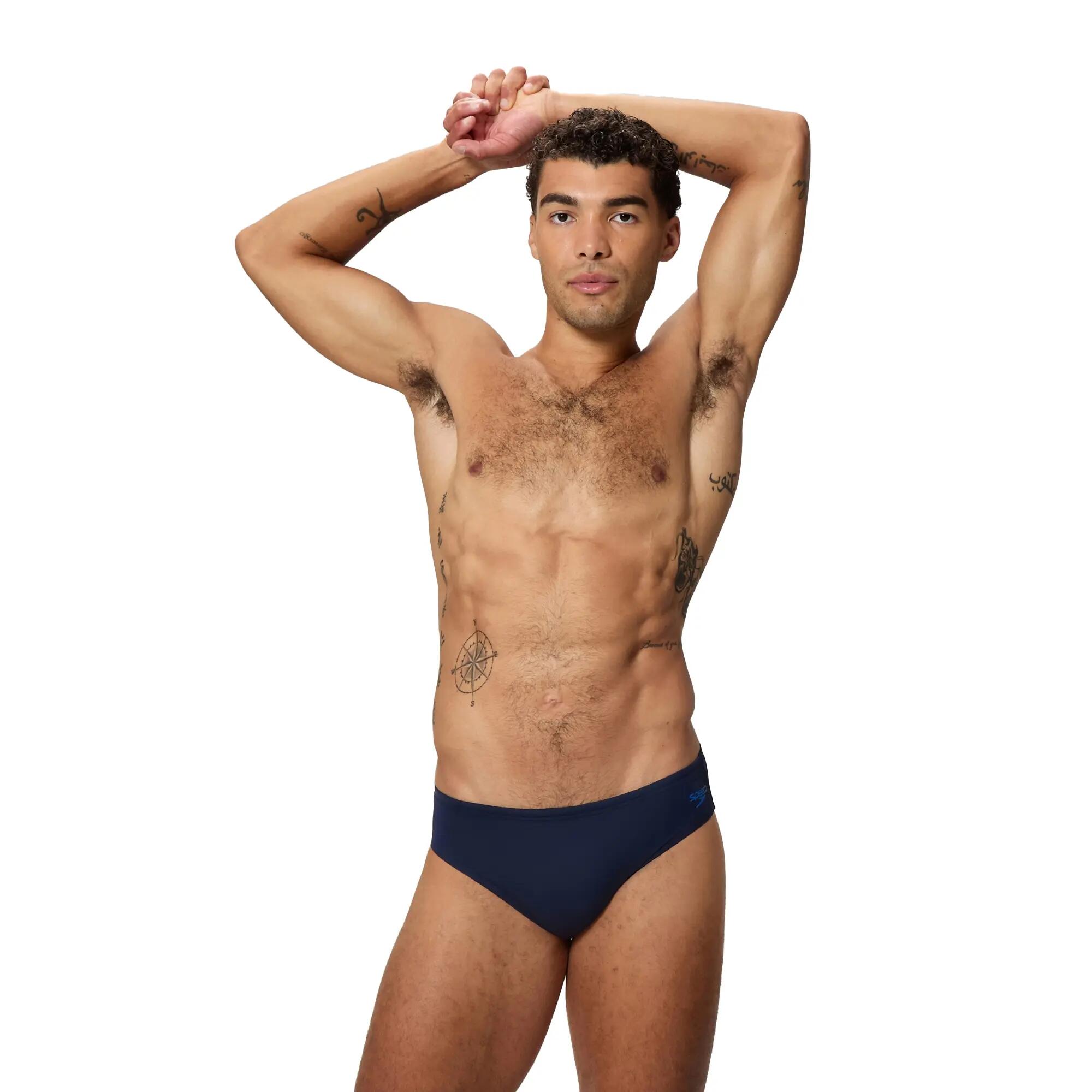 Slip De Bain Motif/style Imprimé À L'arrière HYPERBOOM Homme (Bleu Marine) 3/5