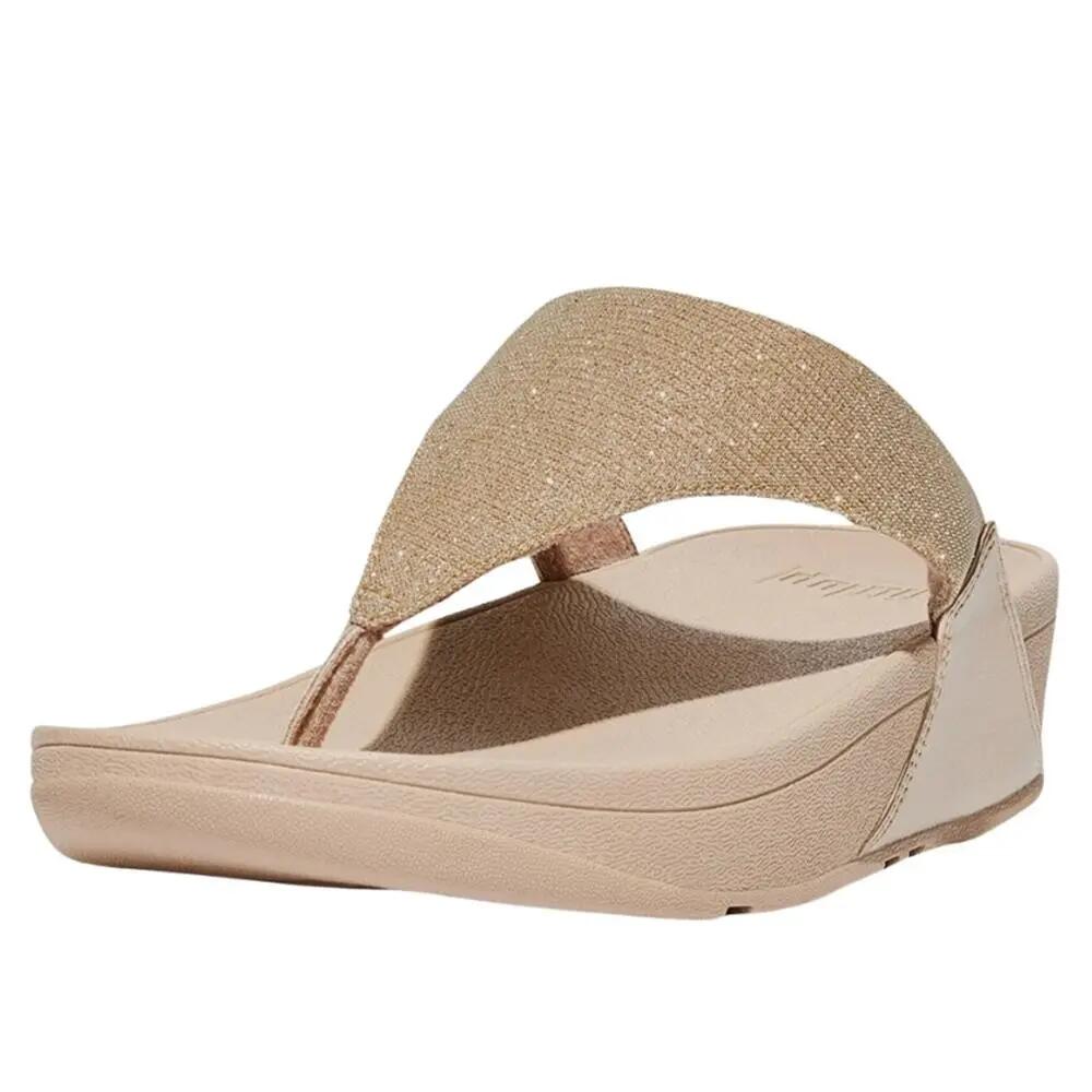 Ergonomica SLIPPER DAMEN Fitflop Lulu Shimmerlux Toe-post BEIGE 2/7