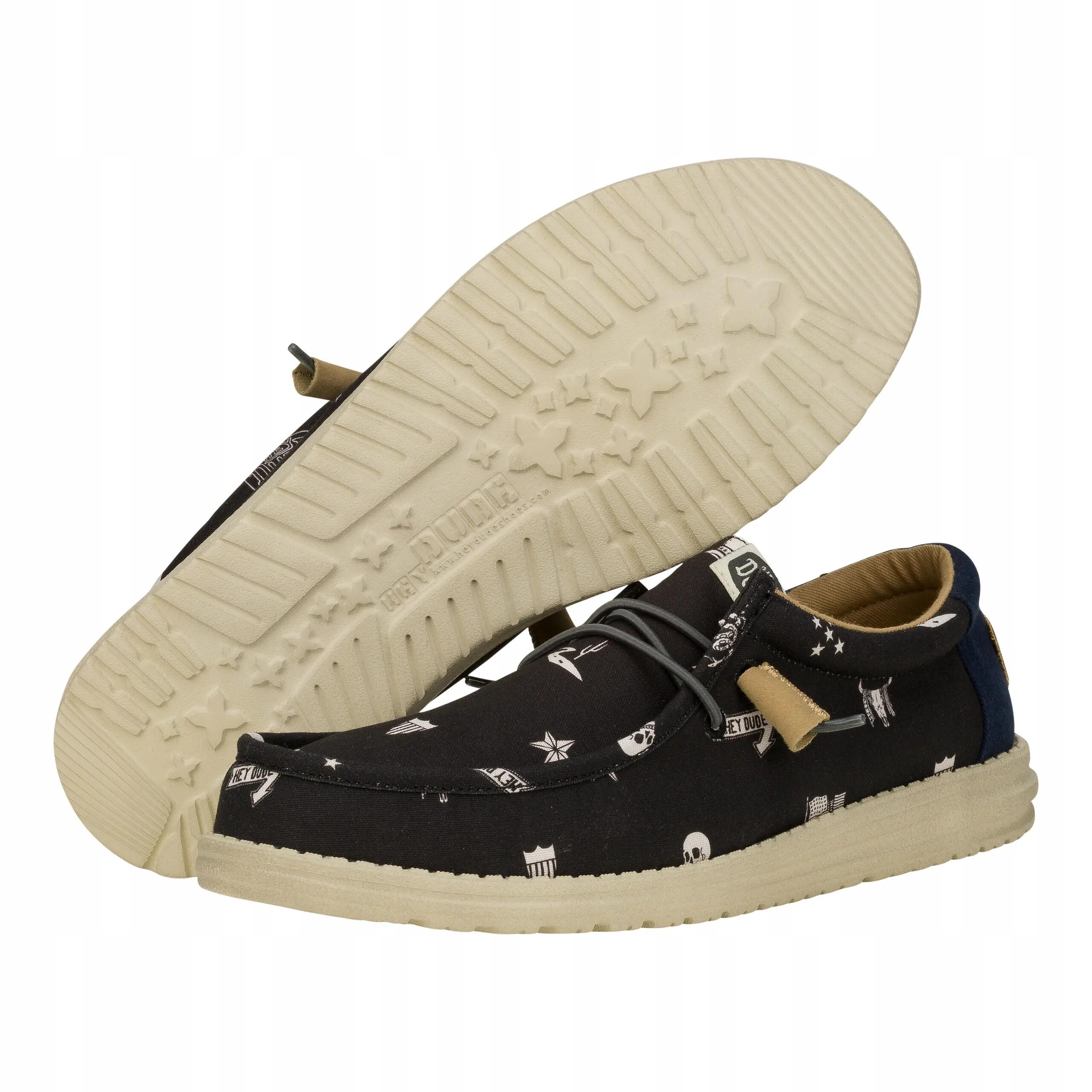 HeyDude Męskie Mokasyny Wally Stars Skullss Print 3/6