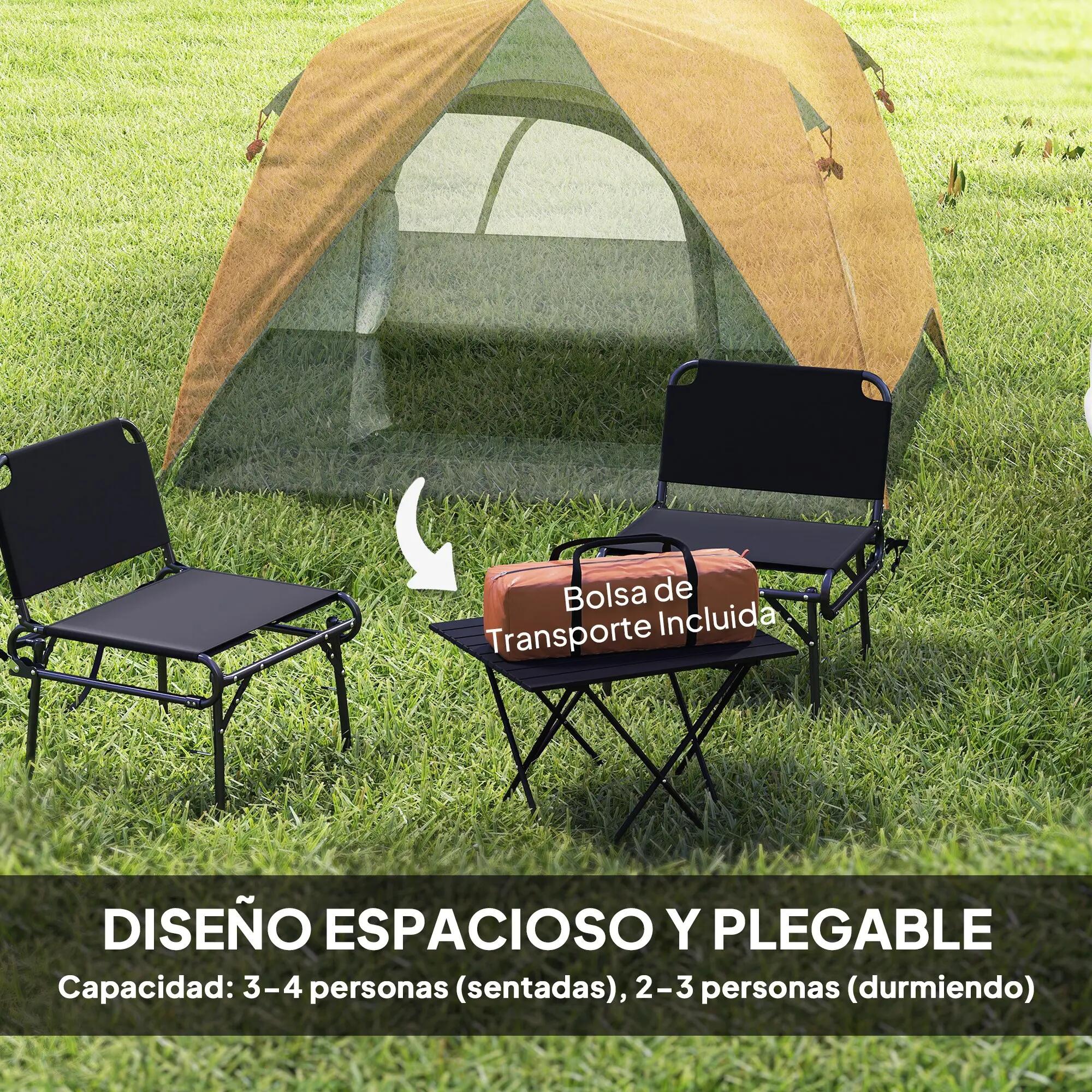Tente camping 4 personnes imperméable montage facile 200x200x135 cm 6/6