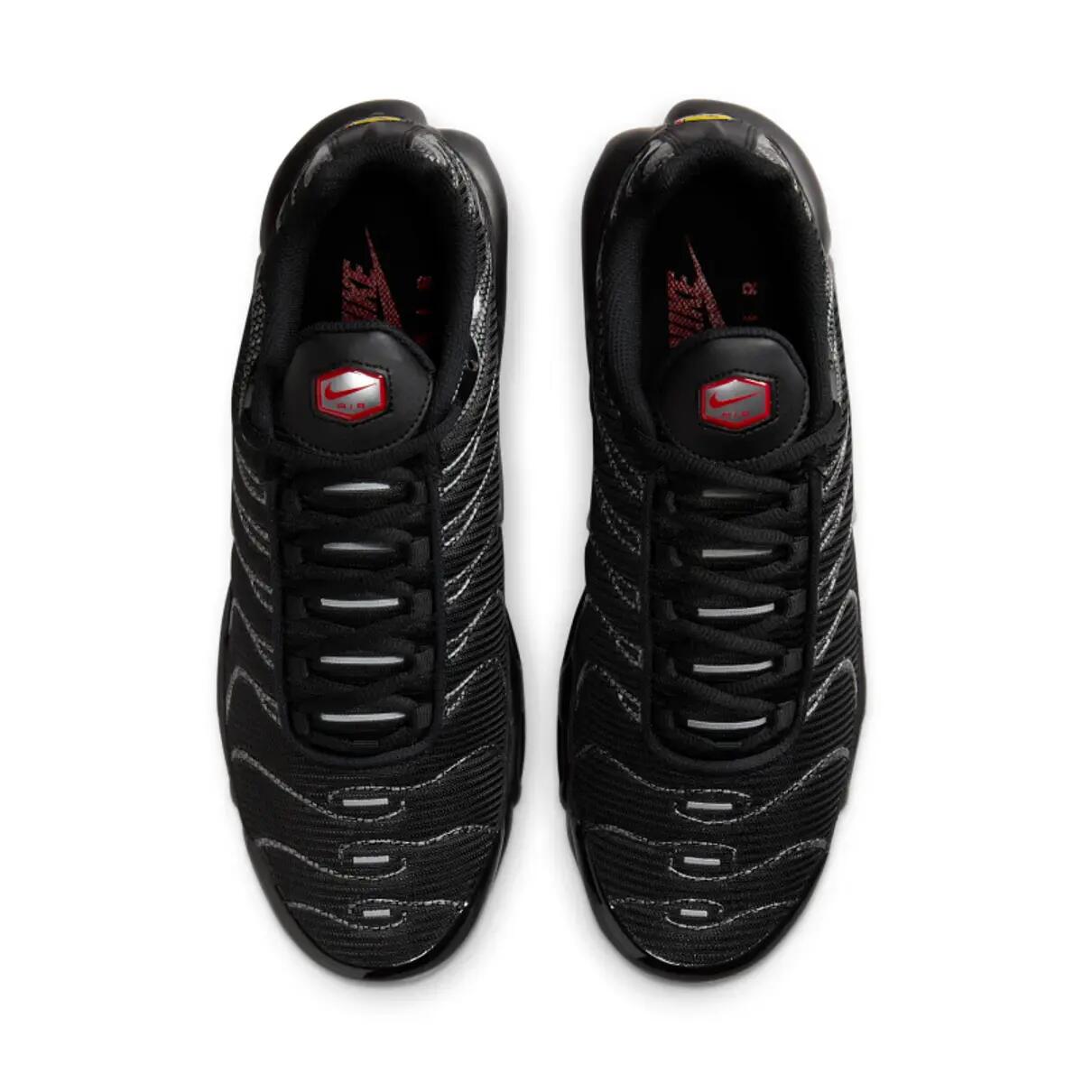 Nike Air Max Plus Black University Red Metallic Silver 5/6