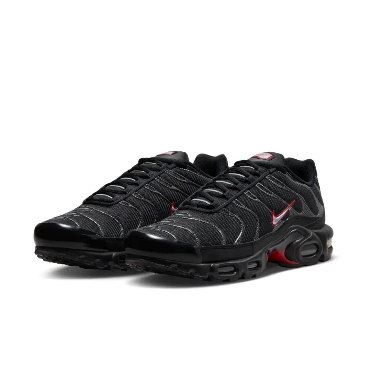 Nike Air Max Plus Black University Red Metallic Silver 4/6