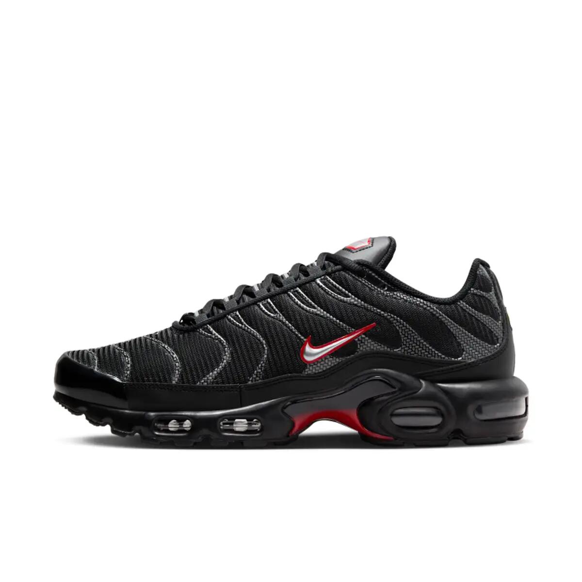 Nike Air Max Plus Black University Red Metallic Silver 2/6
