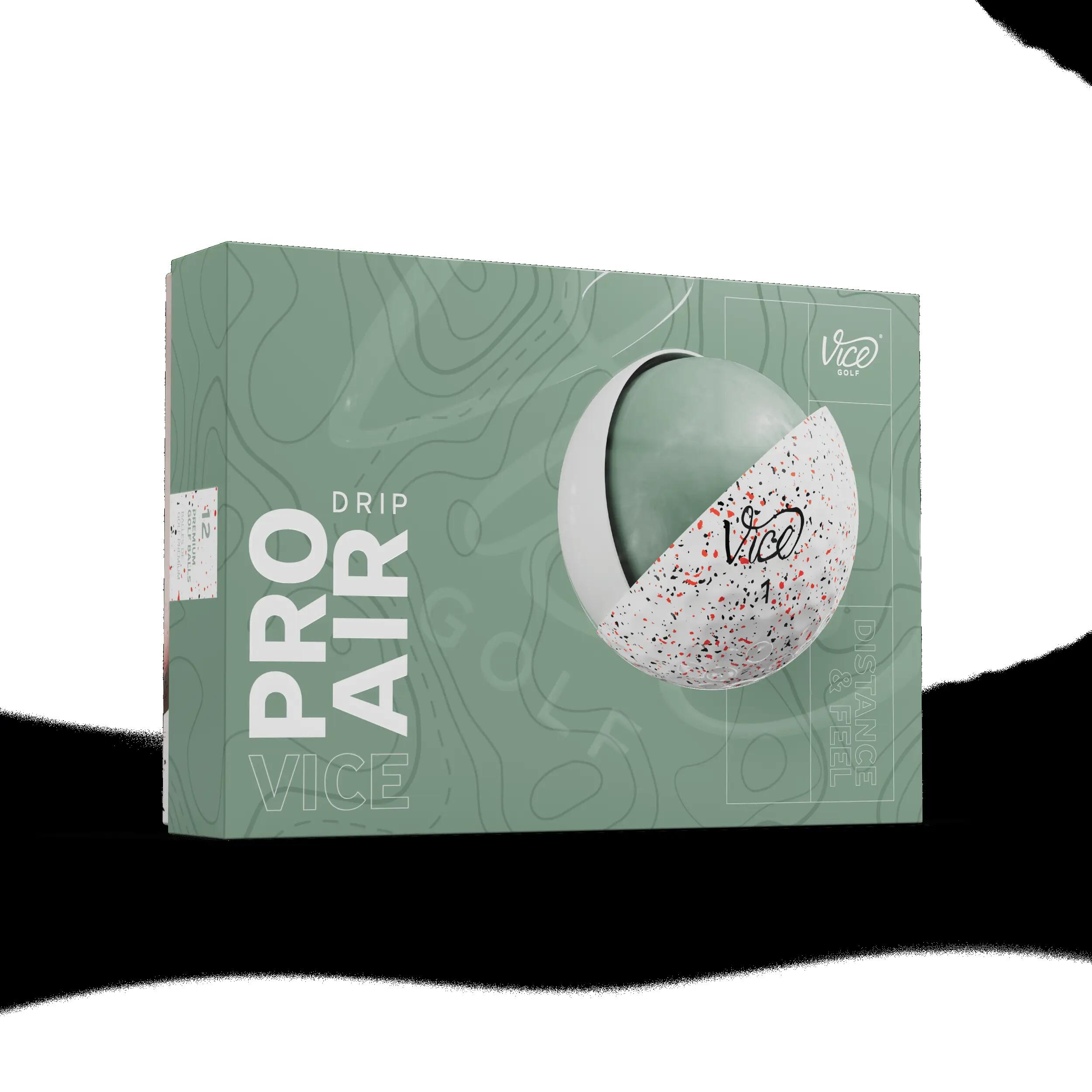Vice Pro Air 12x Golf Balls Drip Red Black 5/7