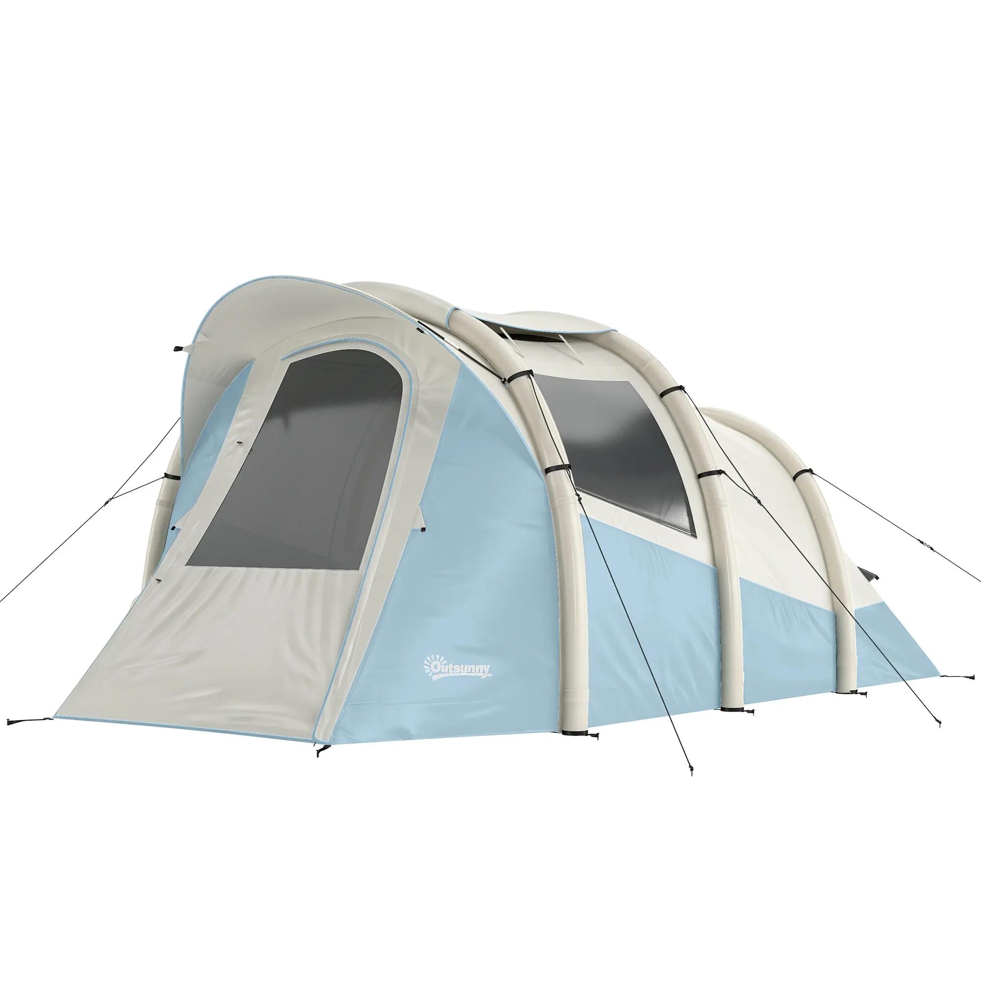 Tente gonflable 2-3 personnes pompe imperméable 3000 mm montage rapide 2/6