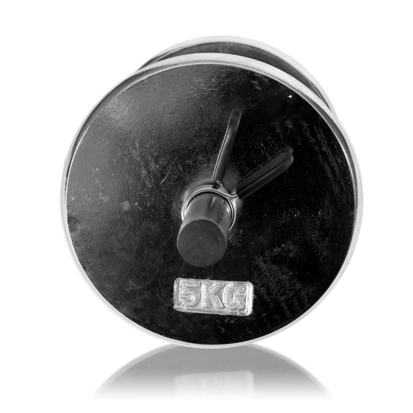 Korte halterstang - Krachttraining - Clipsluiting - Taurus - Zilver/zwart 3/4