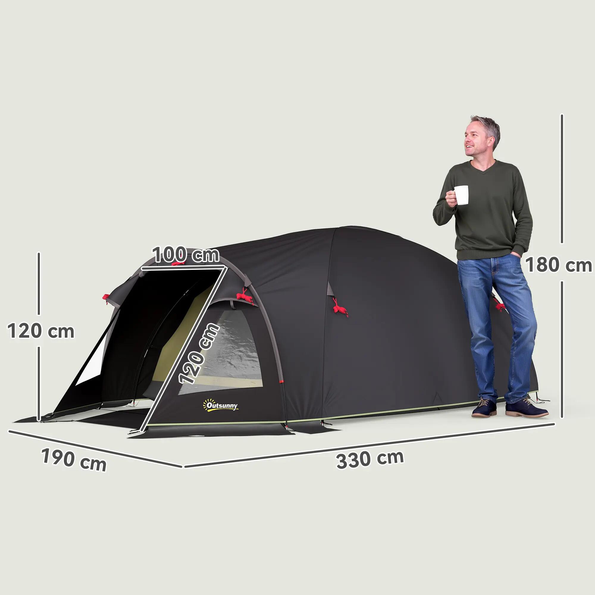 Tente de camping 2 places légère et stable avec protection UV 50+, tente tunnel 5/9