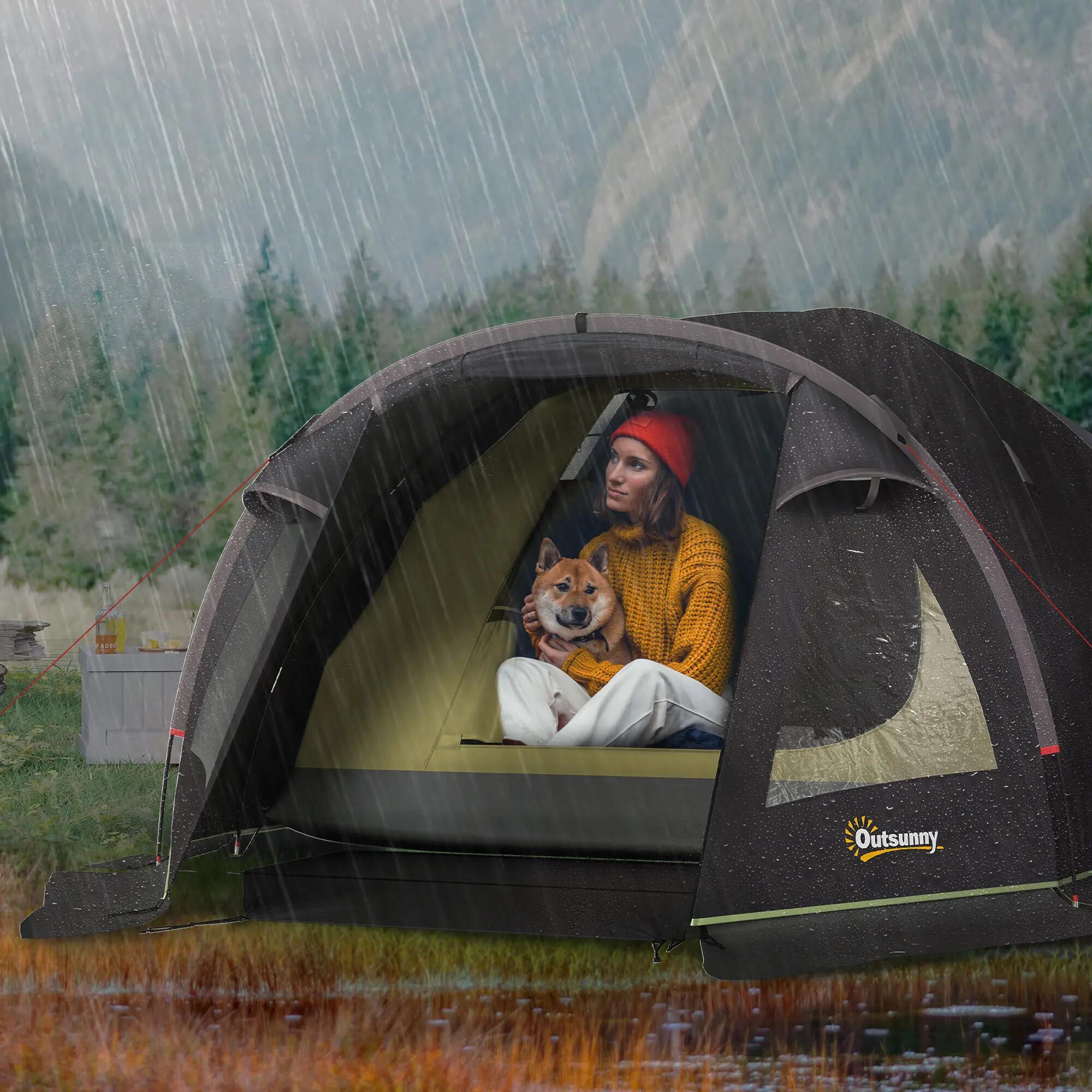 Tente de camping 2 places légère et stable avec protection UV 50+, tente tunnel 3/9
