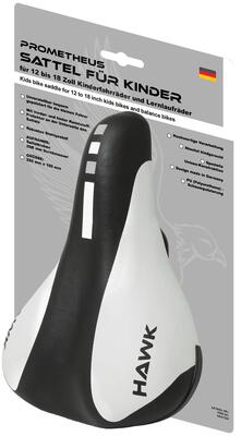Fietszadel kinderfiets 12/14/16/18 inch 215x150 mm ø22,2 mm wit