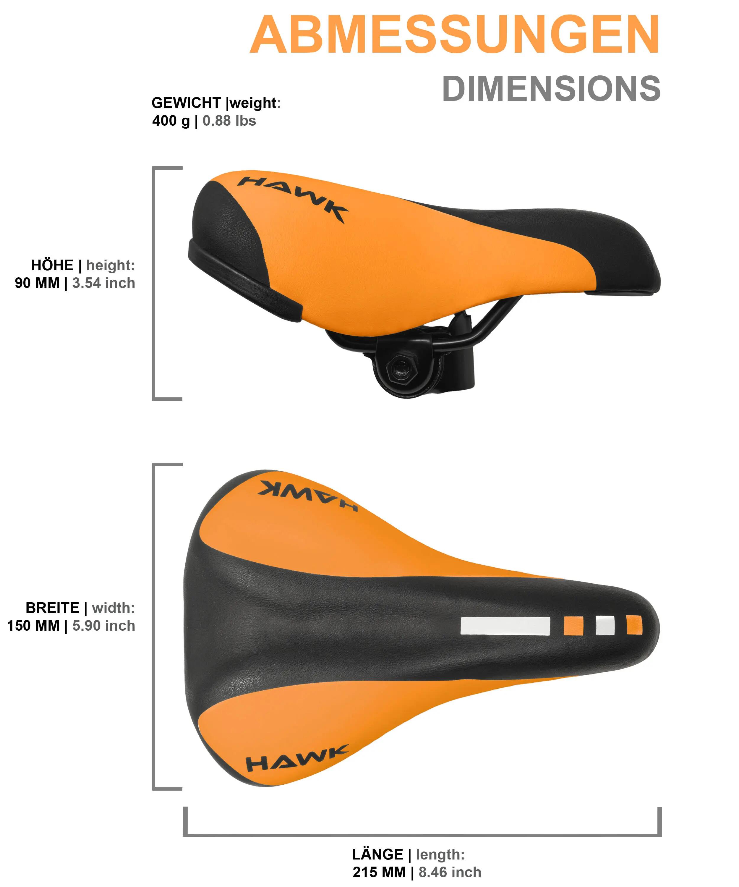 Sillín para bicicleta infantil 12/14/16/18 pulgadas 215x150 mm Naranja 3/6
