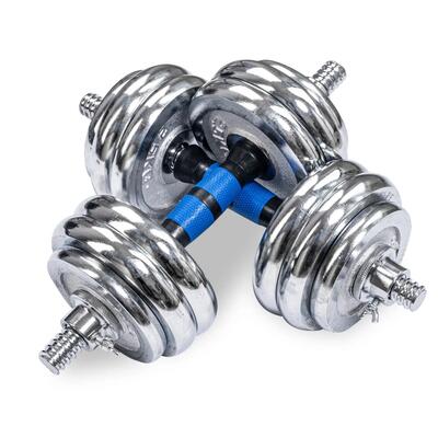 Halterset - krachttraining - climaqx - verstelbaar, 30 kg - blauw