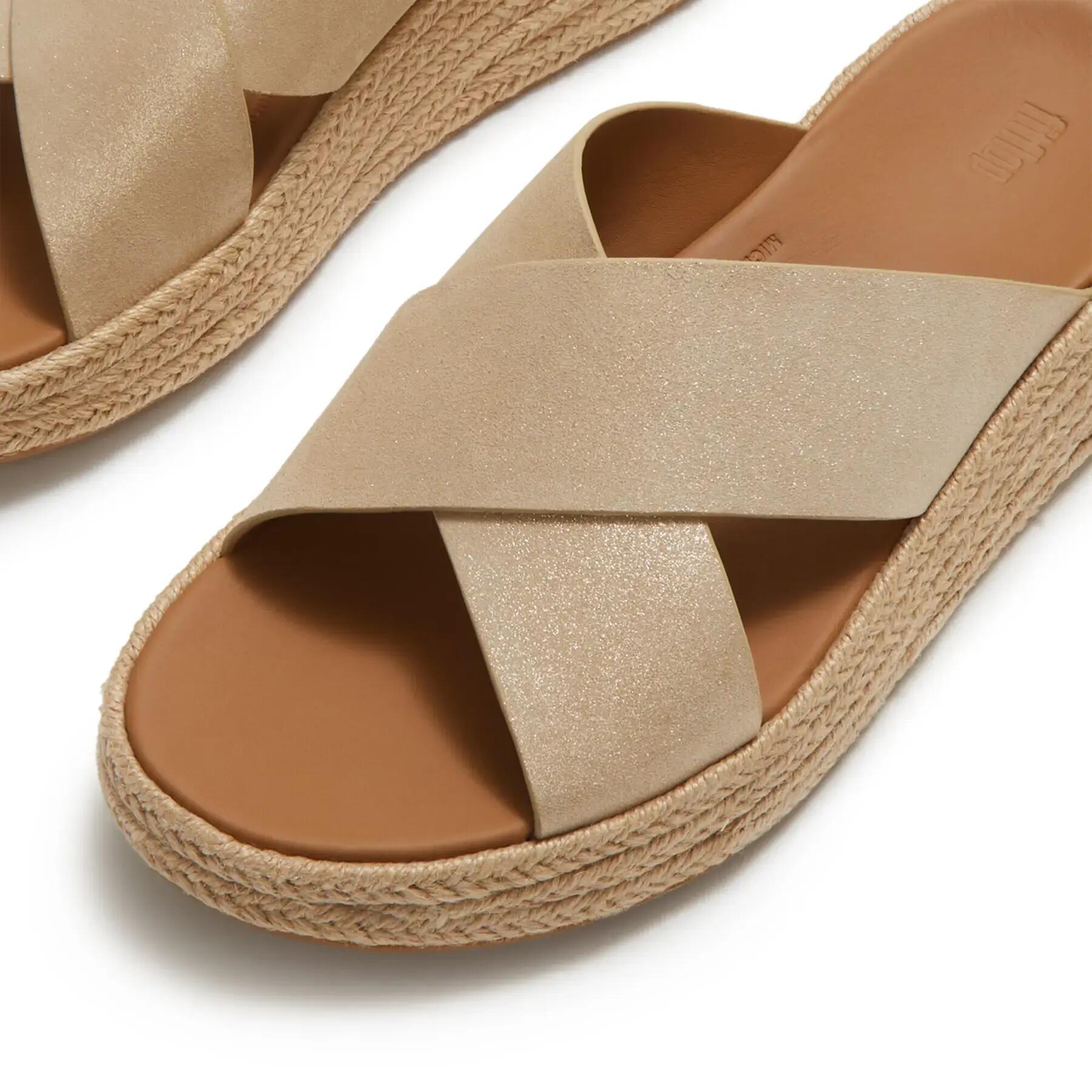 Kobiece sandały na koturnie z krzyżującymi się paskami FitFlop F-Mode 4/7