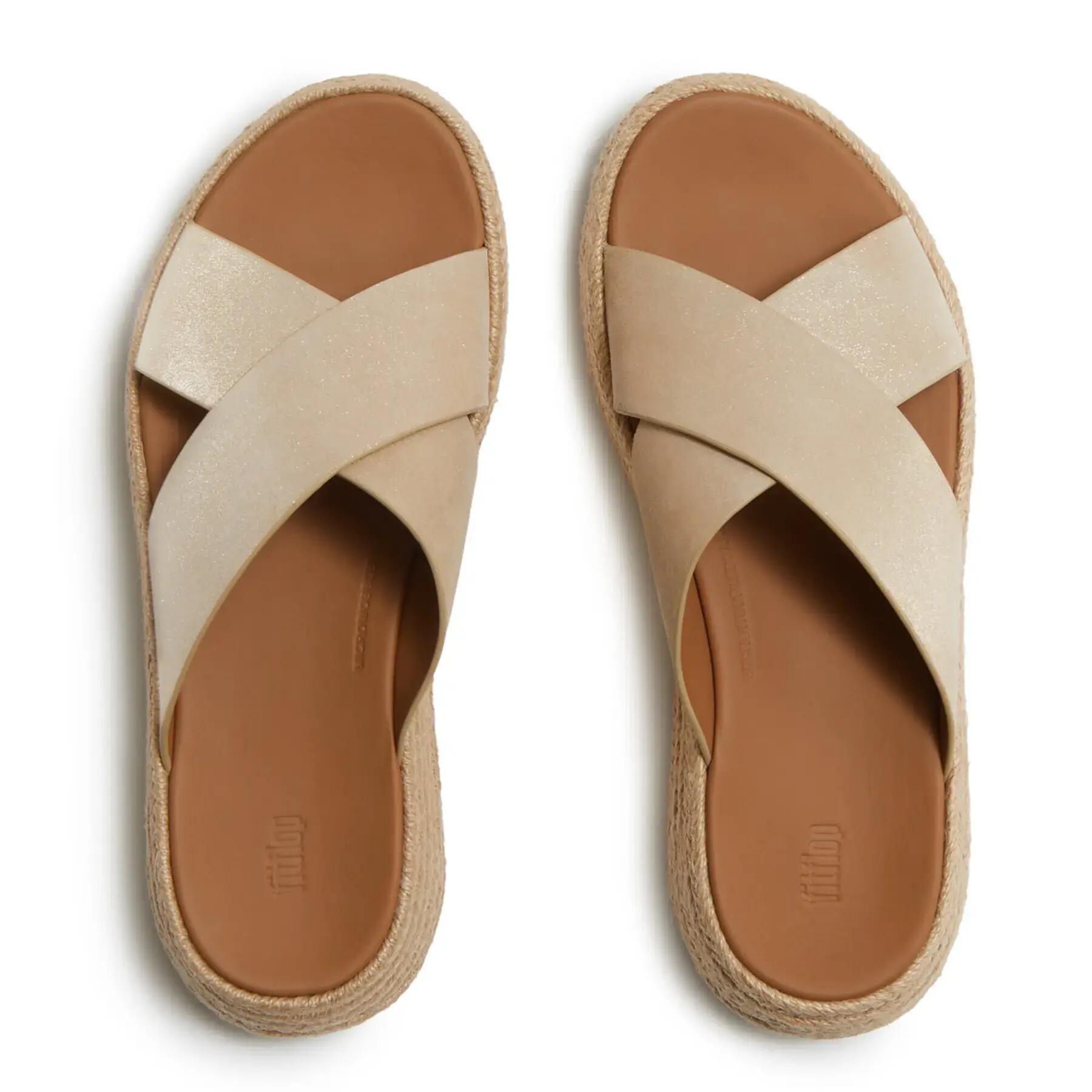 Kobiece sandały na koturnie z krzyżującymi się paskami FitFlop F-Mode 3/7