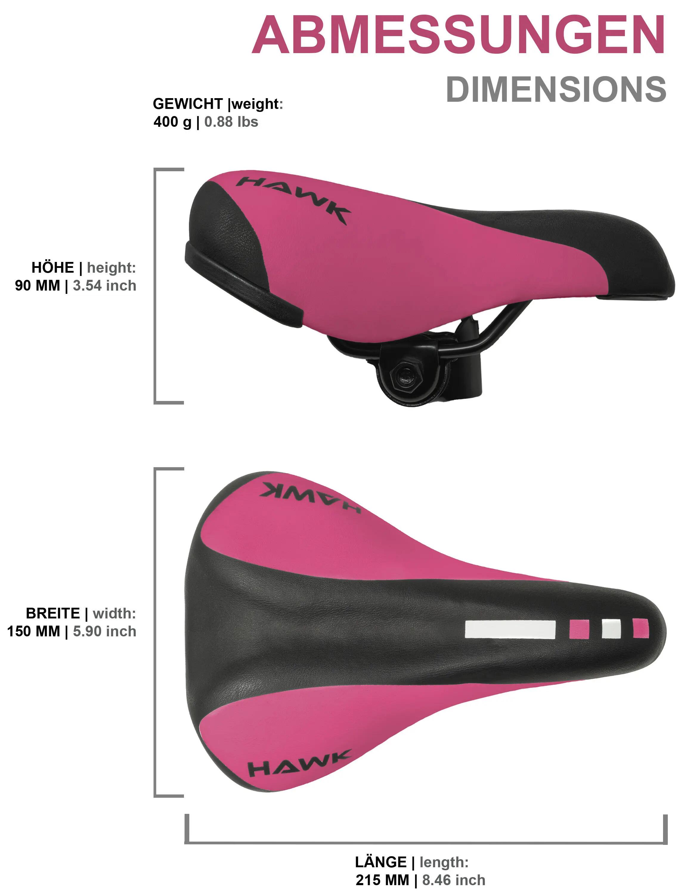 Sillín para bicicleta infantil 12/14/16/18 pulgadas 215x150 mm Rosa 3/6
