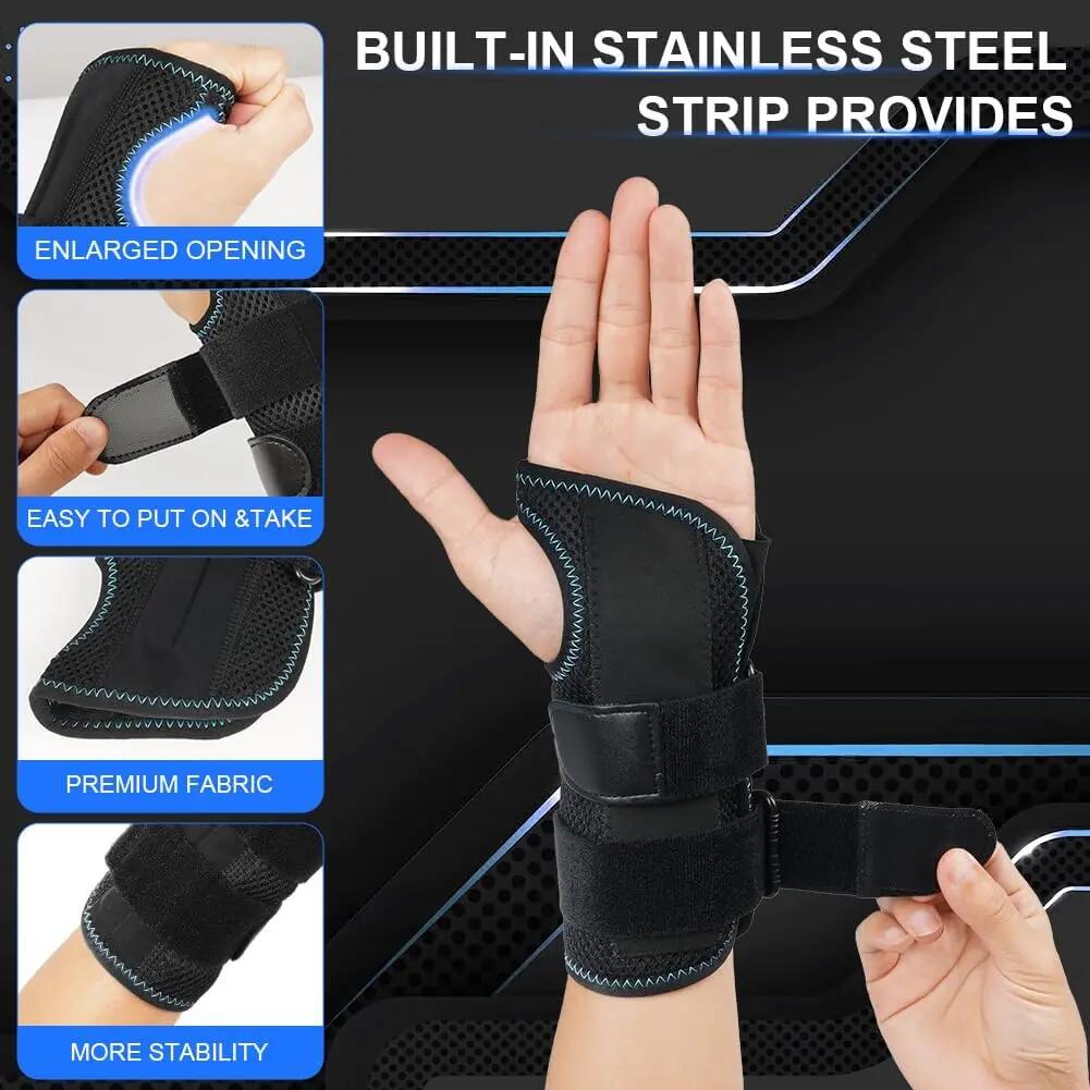 Attelle de poignet ajustable en 2 pièces avec 3 côtés métalliques, protection du 2/8