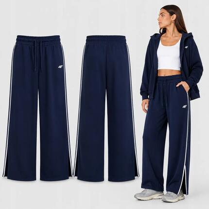 Pantalon de survêtement sport pour femme 4F avec jambe évasée, bleu