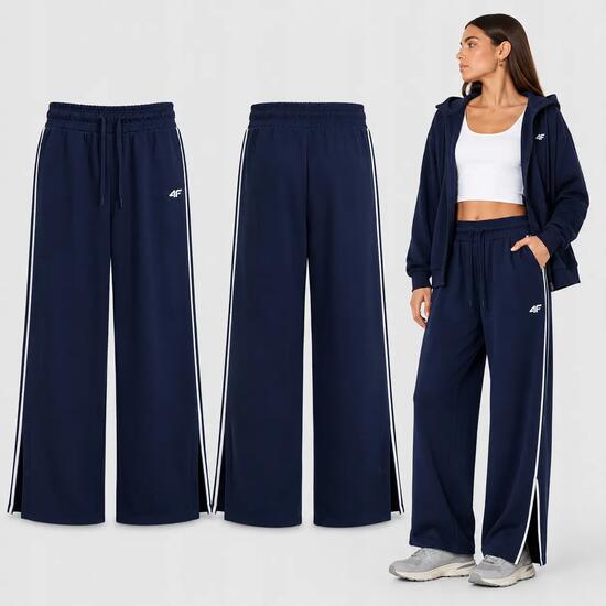 PANTALON DE SURVÊTEMENT DE SPORT FEMME 4F À JAMBE ÉVASÉE BLEU