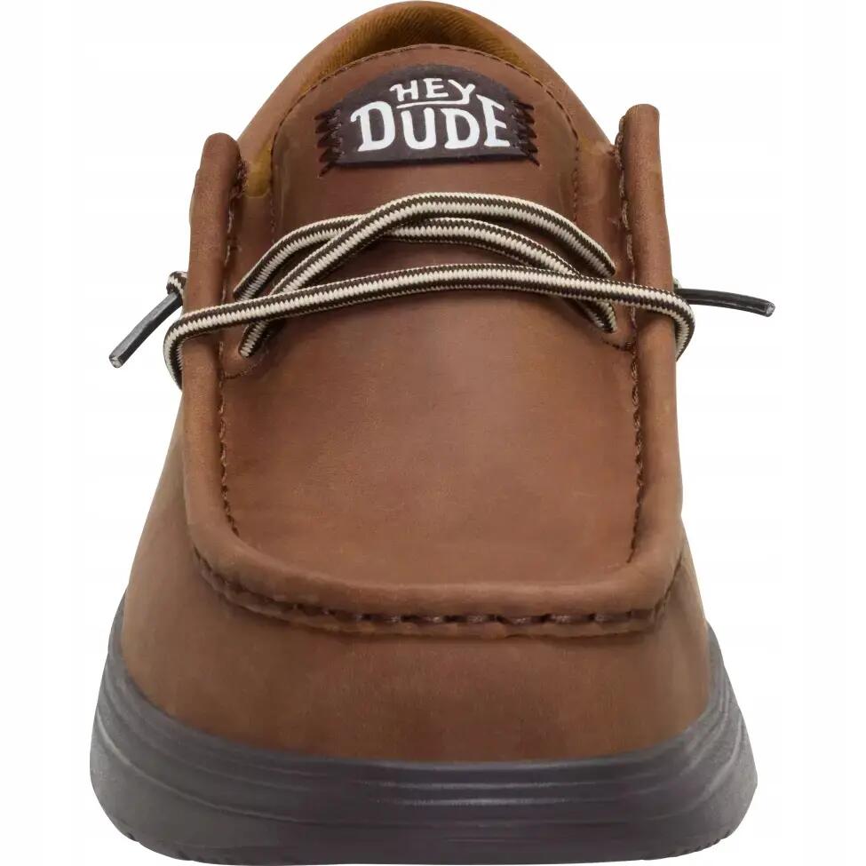 HeyDude Męskie Buty Mokasyny Wsuwane Zamszowe Wally Comf Grain Leather 41 4/4