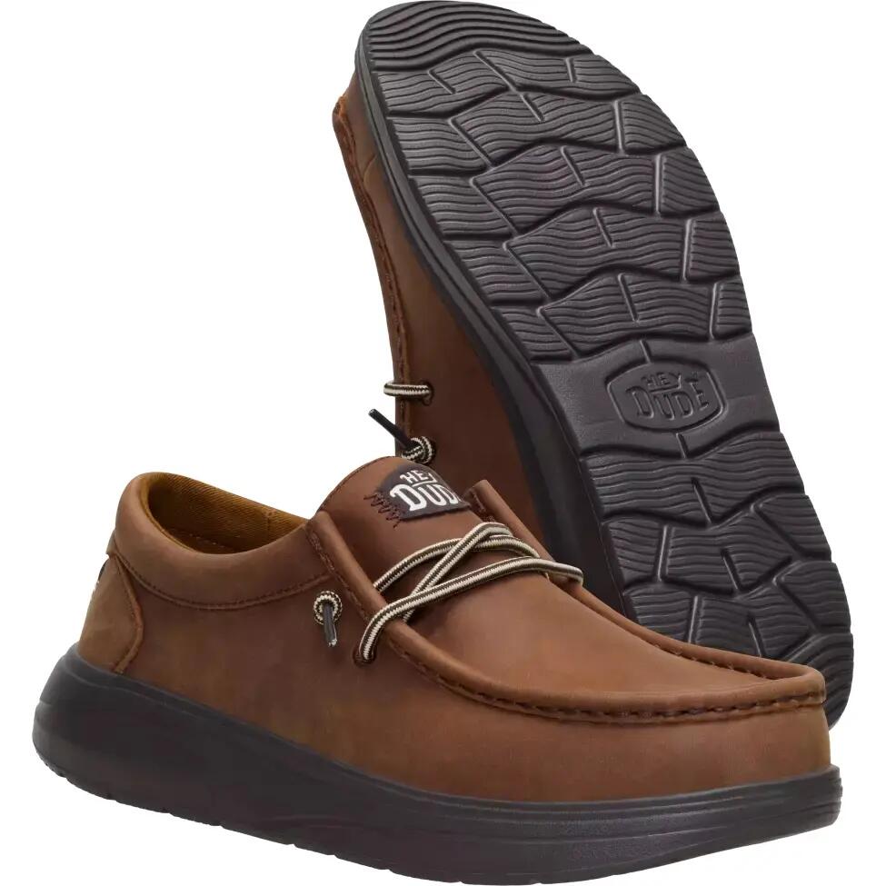 HeyDude Męskie Buty Mokasyny Wsuwane Zamszowe Wally Comf Grain Leather 41 3/4