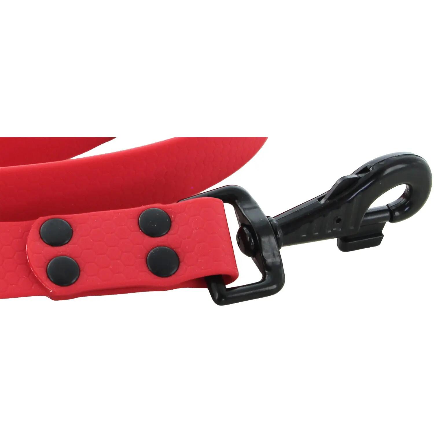 LAISSE CHIEN CANIHUNT MADE IN FRANCE HEXA 150CM largeur 25mm ROUGE 2/4