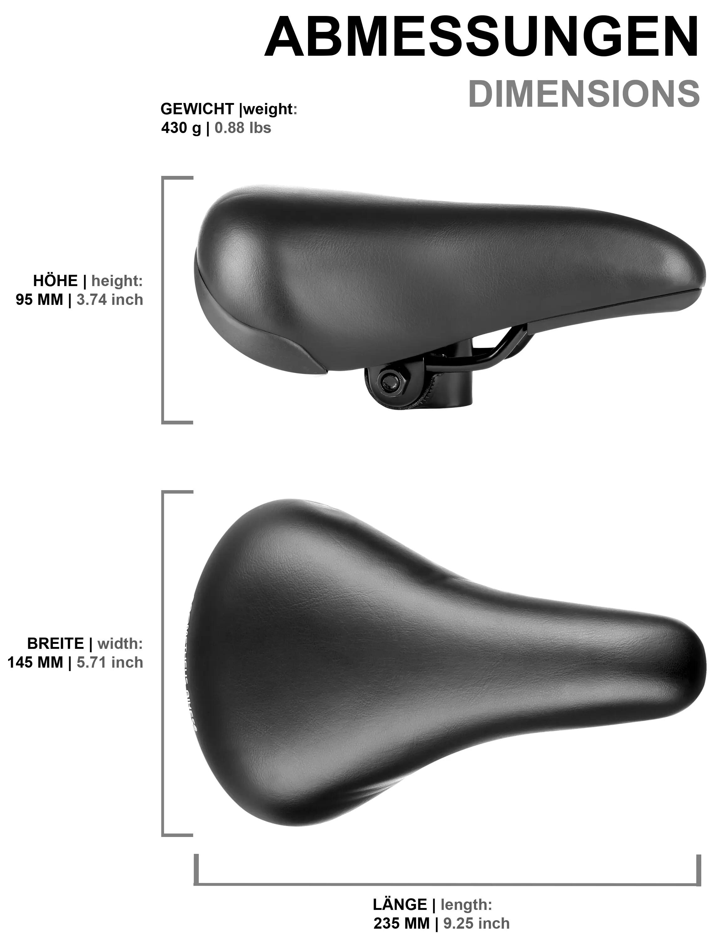 Selle de vélo enfant 18/20 pouces 235x145 mm Noire 3/6