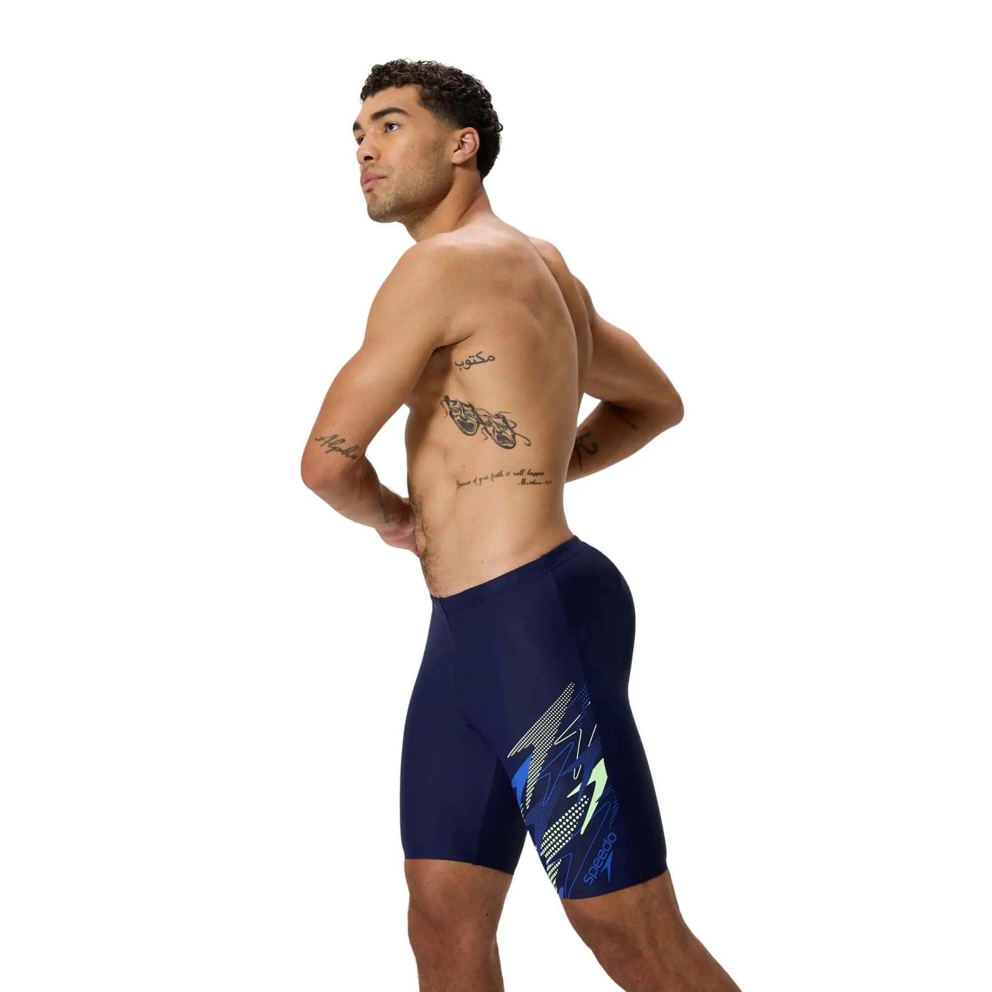 Pantaloncini Jammer Asimmetrico Logo Uomo Speedo Medley Blu Navy Blu 4/7