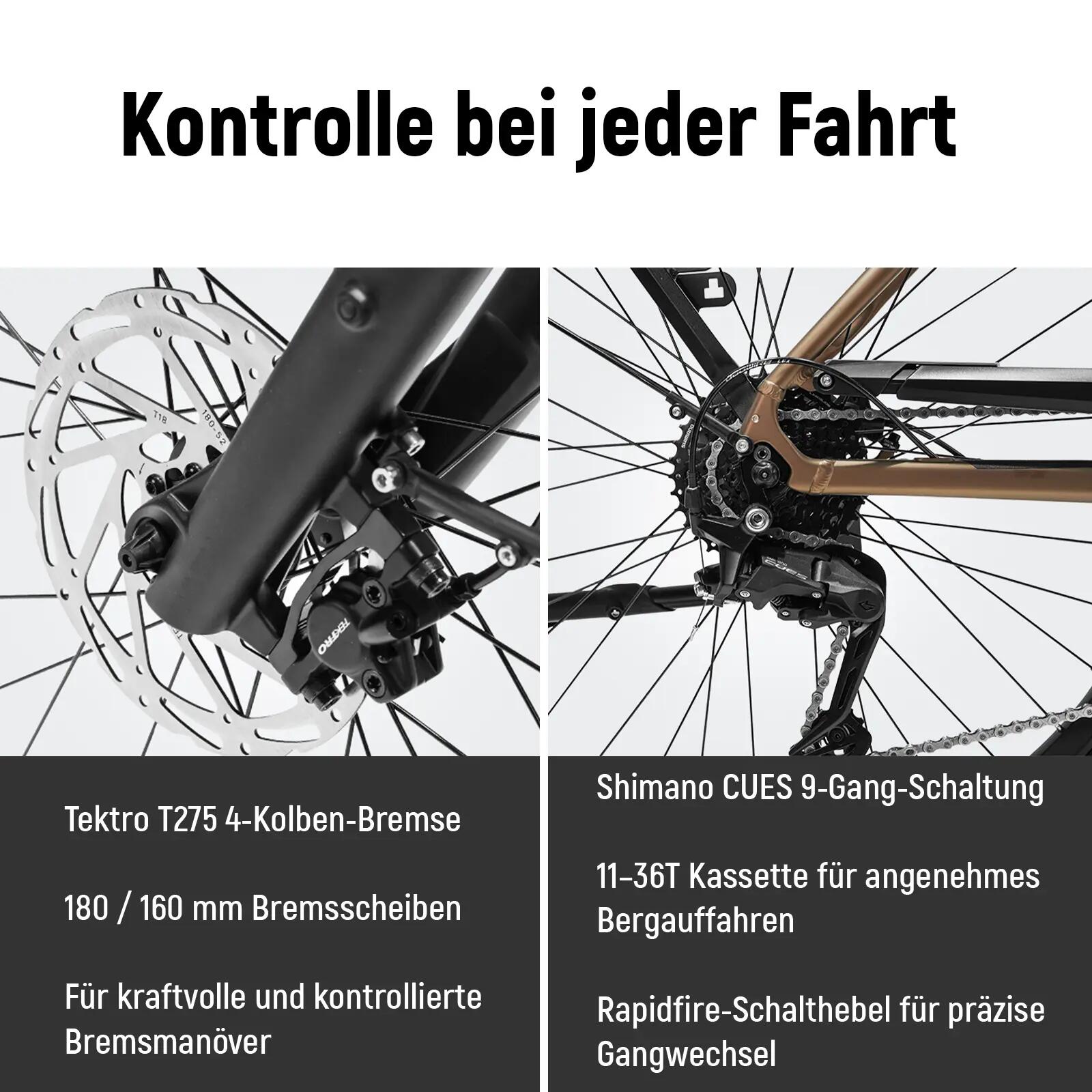 Quartz Pro E-Bike 28” Middenmotor 48V 100 Nm, 161 km – Shimano 9 Versnellingen 8/11