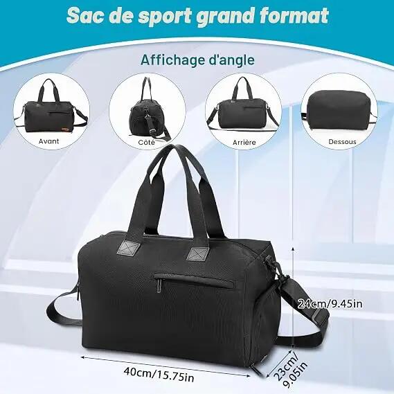 Sac de sport 22L rose avec compartiment à chaussures, sac de voyage multif 2/7