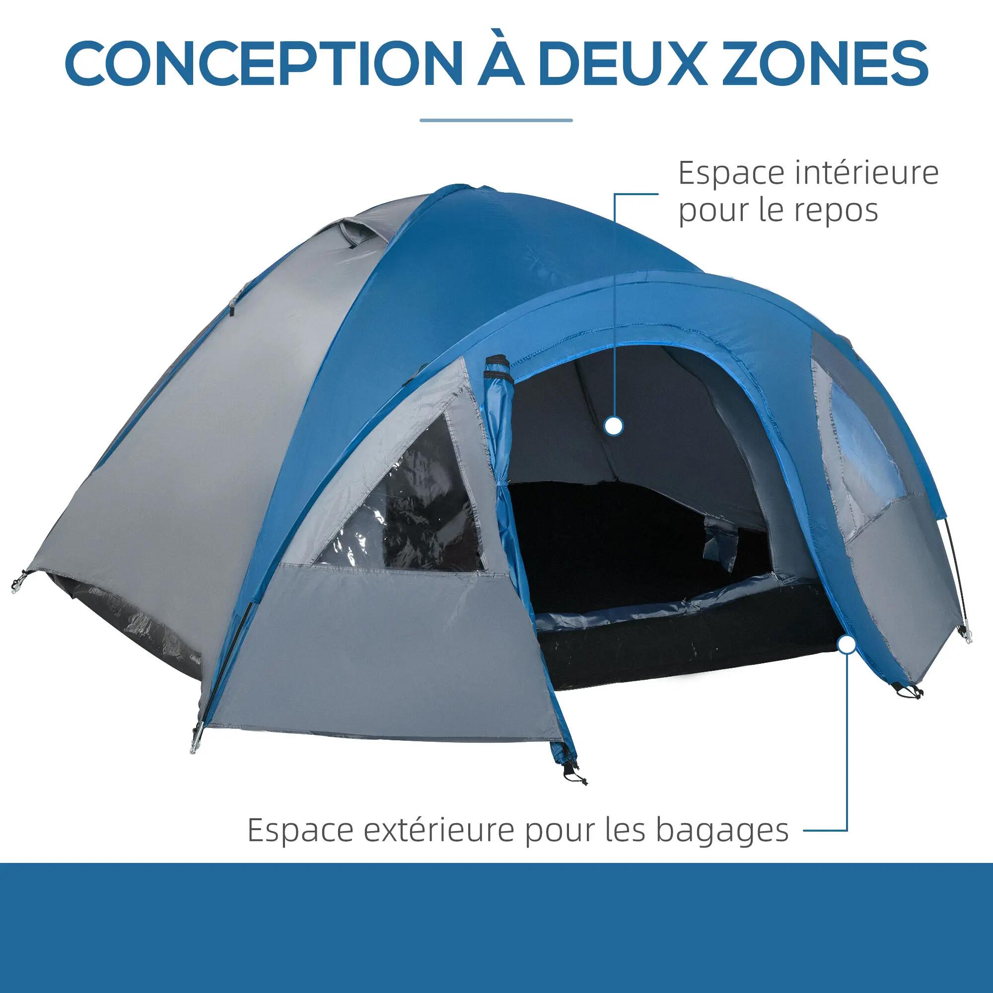 Tente de camping familiale 3 personnes tente dôme étanche légère, ventilée facil 7/9