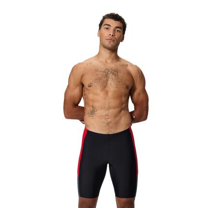 Jammer De Natation Motif/style Blocs De Couleurs Homme (Noir / Rouge)